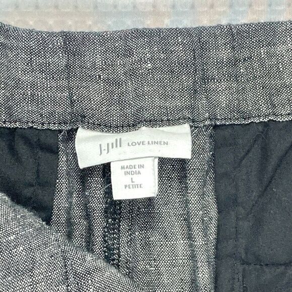 J. Jill Linen Pants Womens Large Petite Gray Wide Leg Elastic Waistband Relaxed - Picture 14 of 15
